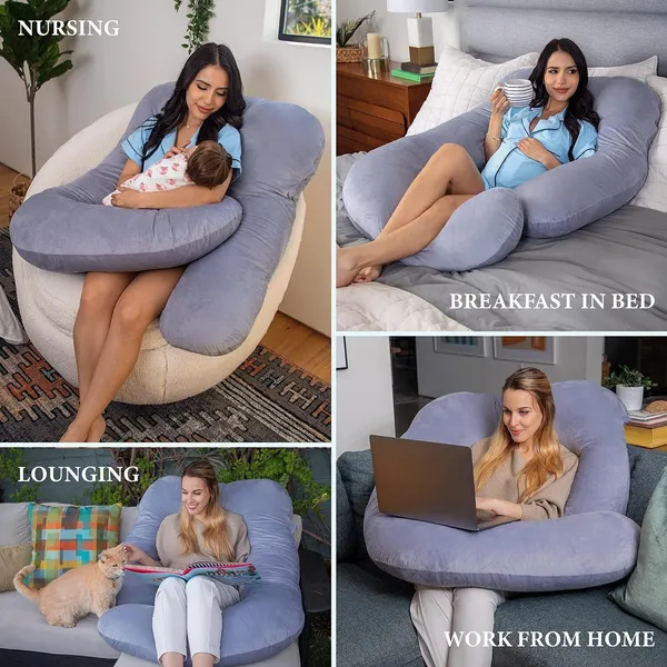 Microfiber_Solid_Pregnancy_Pillow_Pack_Of_1_Grey