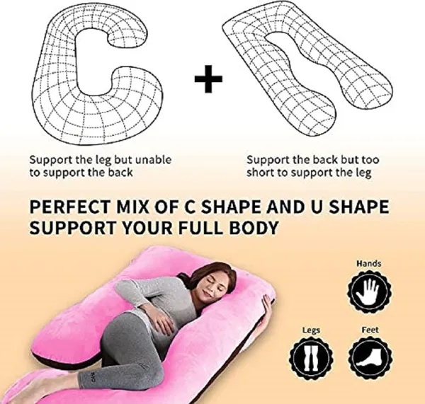 Pink_And_Brown_Pregnancy_Pillow_J_Shape