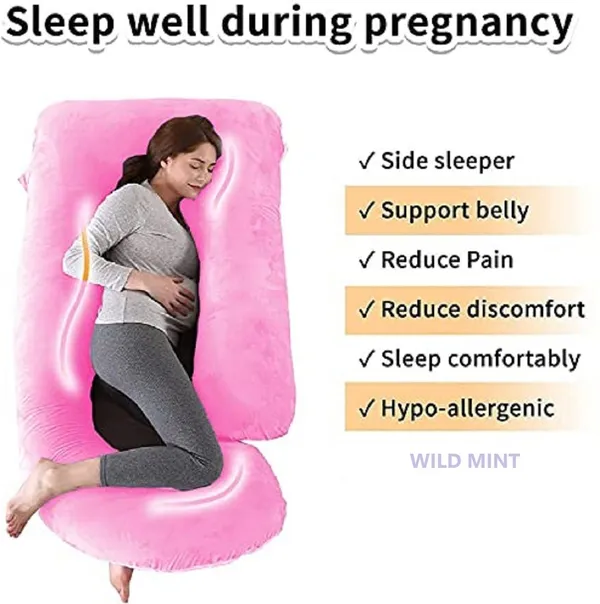 Pink_And_Brown_Pregnancy_Pillow_J_Shape