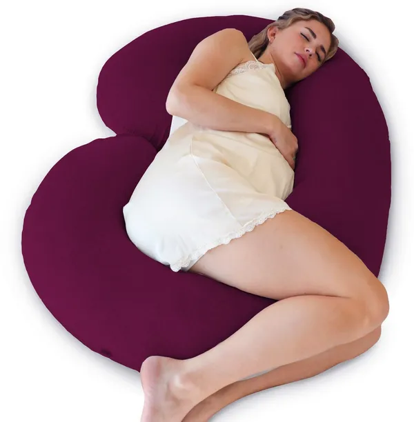 Maroon_Microfibre_Pregnancy_Pillow