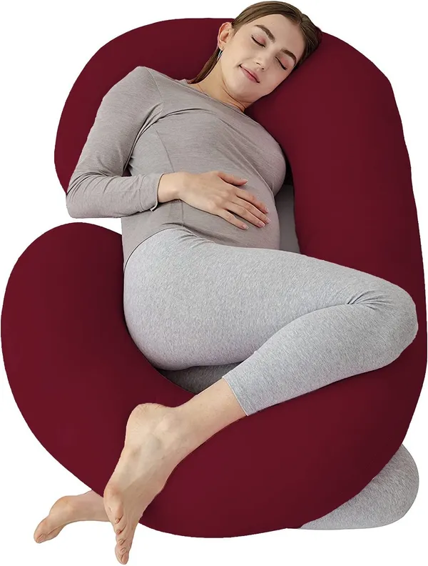Maroon_Microfibre_Pregnancy_Pillow
