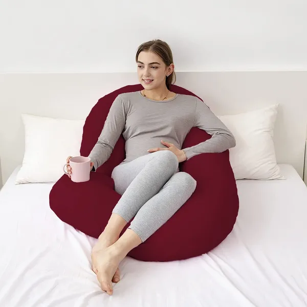 Maroon_Microfibre_Pregnancy_Pillow