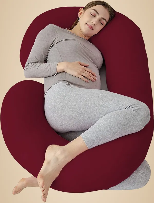 Maroon_Microfibre_Pregnancy_Pillow