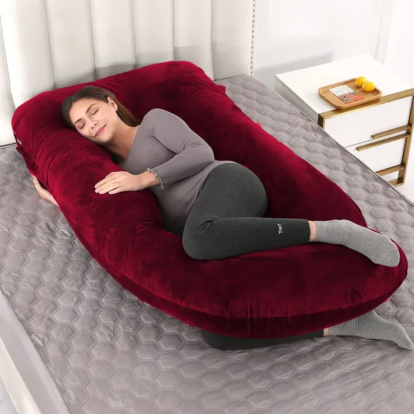 Maroon_Microfibre_Pregnancy_Pillow