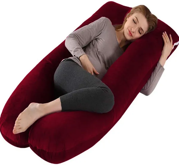 Maroon_Microfibre_Pregnancy_Pillow