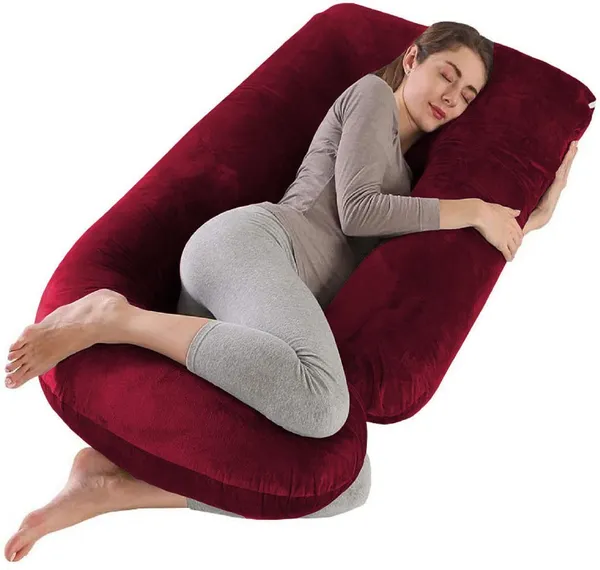 Maroon_Microfibre_Pregnancy_Pillow