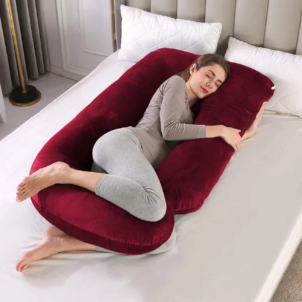 Maroon_Microfibre_Pregnancy_Pillow