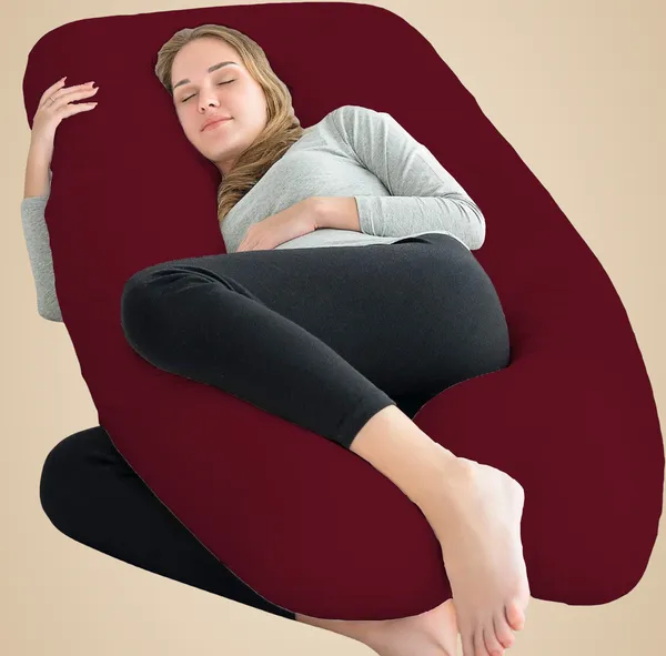 Maroon_Microfibre_Pregnancy_Pillow