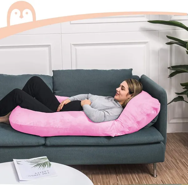 J_Shape_Microfiber_Solid_Pregnancy_Pillow
