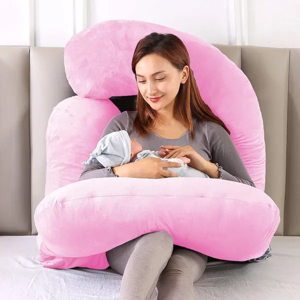 J_Shape_Microfiber_Solid_Pregnancy_Pillow