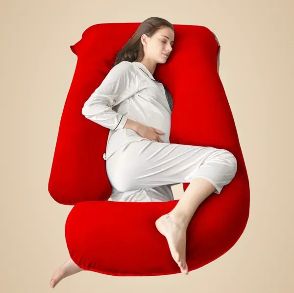 J_Shape_Microfiber_Solid_Pregnancy_Pillow