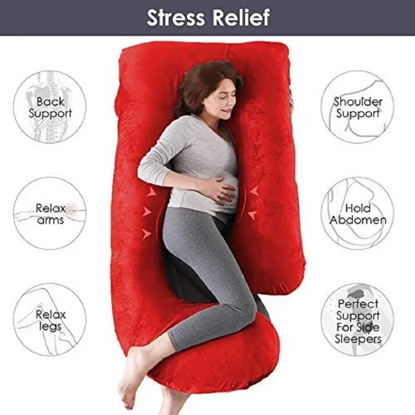 J_Shape_Polyester_Fibre_Solid_Pregnancy_Pillow_Pack_Of_1
