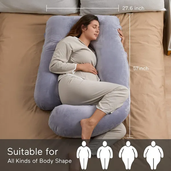 Premium_J_Shape_Grey_And_Grey_Microfibre_Solid_Pregnancy_Pillow_Pack_Of_1