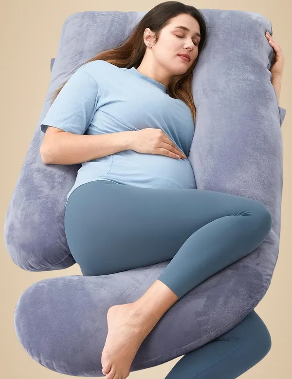 Premium_J_Shape_Grey_And_Grey_Microfibre_Solid_Pregnancy_Pillow_Pack_Of_1