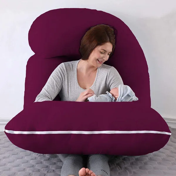 J_Shape_Microfiber_Solid_Pregnancy_Pillow