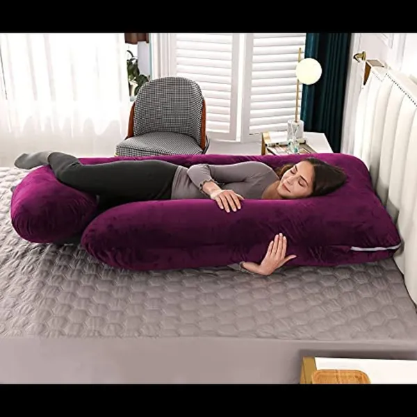 J_Shape_Microfiber_Solid_Pregnancy_Pillow
