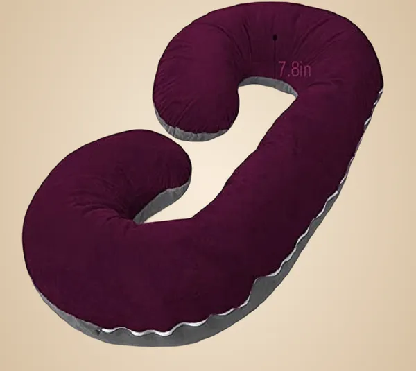 C_Shape_Premium_Microfibre_Solid_And_Alphanumeric_Pregnancy_Pillow_Pack_Of_1_Wine_And_Grey