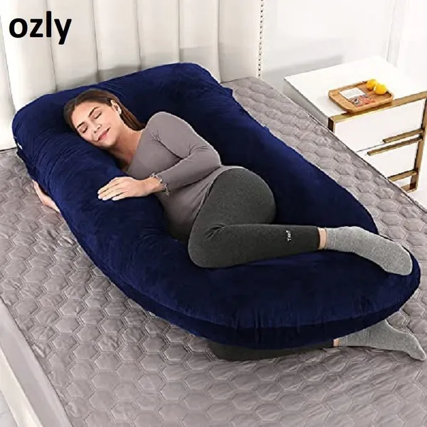 Ultra_Soft_J_Shaped_Pillow_Polyester_Fibre_And_Microfibre_Solid_Pregnancy_Pillow_Pack_Of_1_Wine