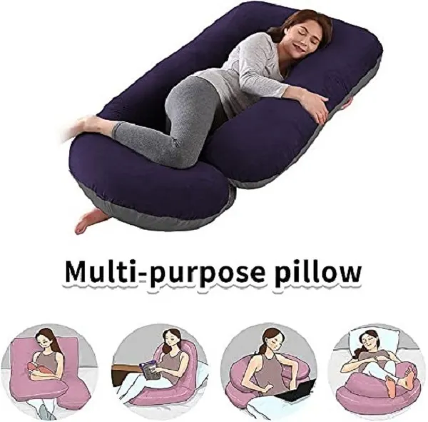 J_Shape_Premium_Microfibre_Solid_And_Alphanumeric_Pregnancy_Pillow_Pack_Of_1_Wine_And_Grey