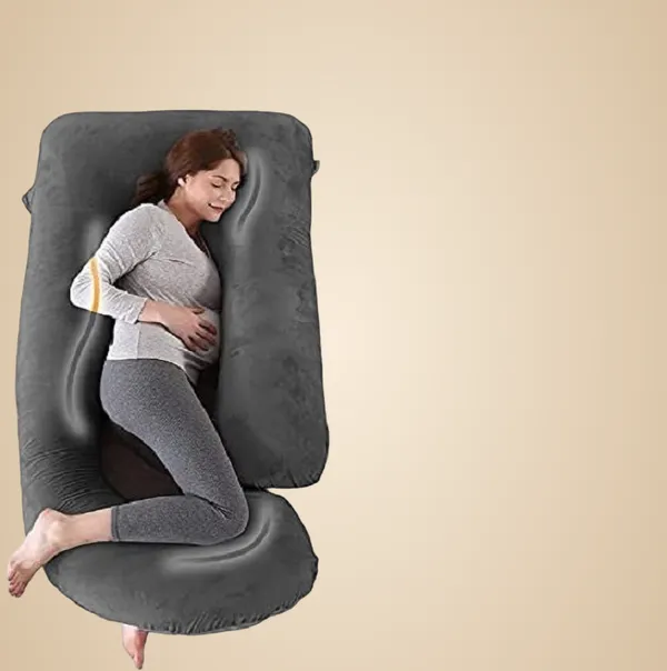 J_Shape_Premium_Microfibre_Solid_And_Alphanumeric_Pregnancy_Pillow_Pack_Of_1_Wine_And_Grey