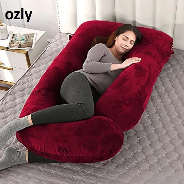 56_Inches_Full_Body_Pillow_Maternity_Pillow_For_Pregnant_Women_And_Comfort_J_Shaped_Pillow_With_Removable_Washable_Velvet_Cover