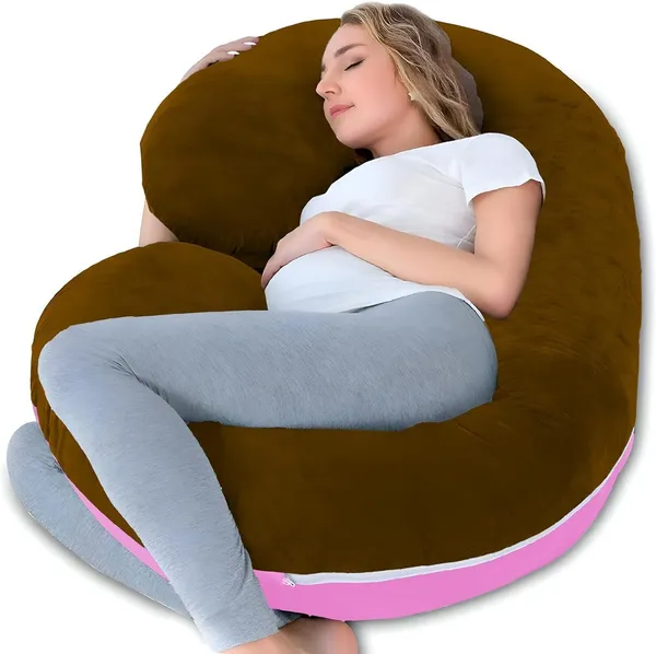 56_Inches_Full_Body_Pillow_Maternity_Pillow_For_Pregnant_Women_And_Comfort_J_Shaped_Pillow_With_Removable_Washable_Velvet_Cover