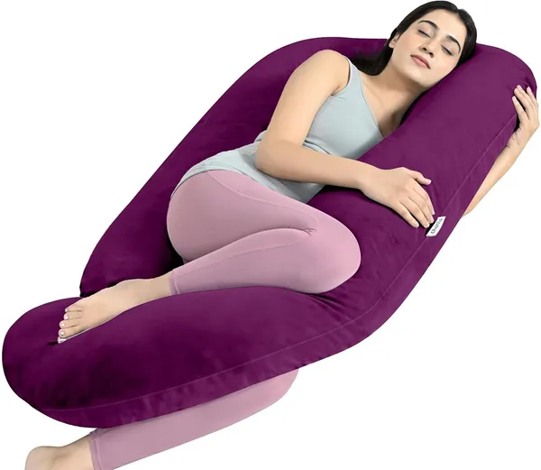 J_Shape_Polyester_Fibre_Solid_Pregnancy_Pillow