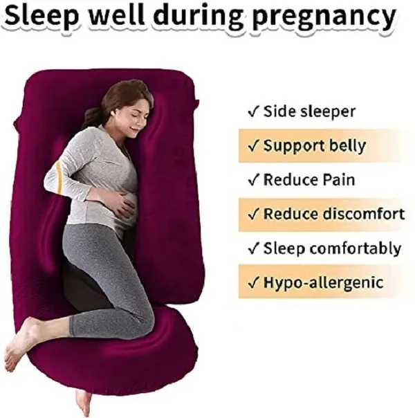 J_Shape_Premium_Microfibre_Solid_And_Alphanumeric_Pregnancy_Pillow_Pack_Of_1_Wine_And_Grey