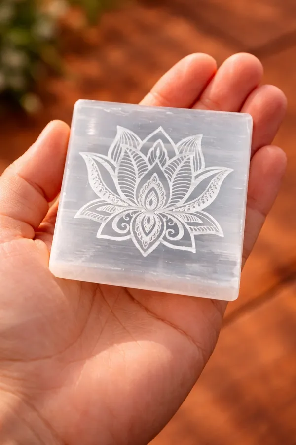 Certified_Selenite_Charging_Plate_with_Lotus_Engraving