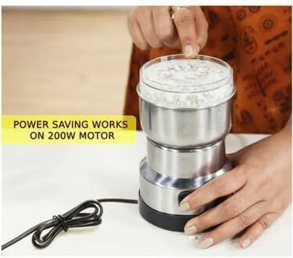 Silver_Mini_Electric_Spice_Grinder_200W_Stainless_Steel_Masala_Mixer_With_Transparent_Lid_Dry_Herbs_And_Seed_Grinder_For_Home_Kitchen_(Capacity_50_100G)