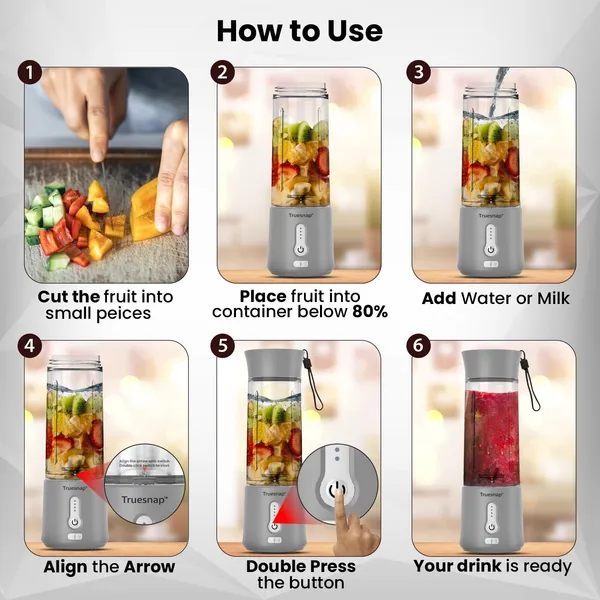 QUIX_Portable_Blender_for_Smoothies_&_shakes,_Cold_Coffe_and_crushing_ice_|_4000mAh_battery,_500ml,_230W,_USB-C_|_Safe_BPA-Free_juicer_machine_|_ISI_Approved_|_Made_in_India_(Grey)