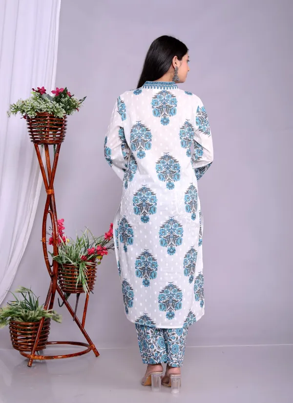 Sky_Blue_Floral_Cotton_Kurta_Set_With_Dupatta_For_Women_And_Girls