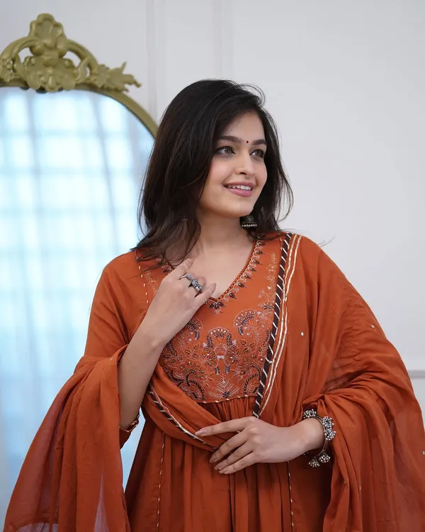 Rust_Cotton_Premium_Ethnic_Kurta_Set_With_Dupatta_For_Women_And_Girls