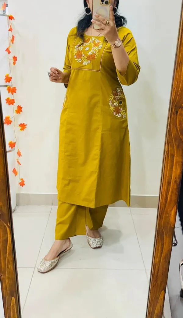 Mustard_Yellow_Elegance_Tailored_Kurta_Set_For_Women_And_Girls