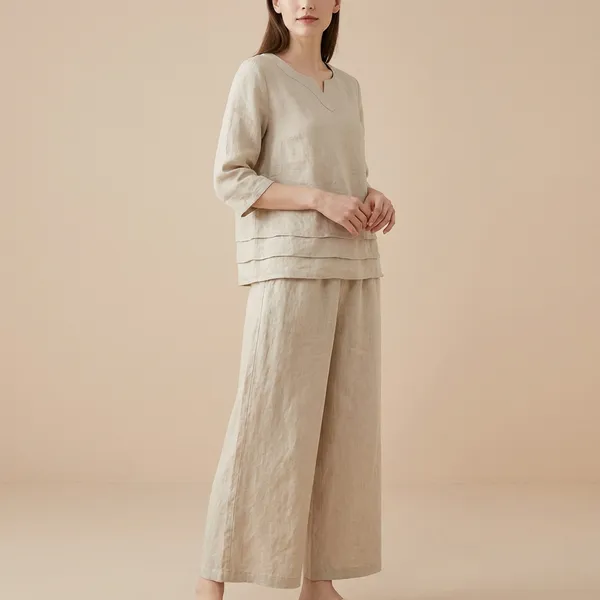 Beige_Cotton_Linen_Premium_Co_Ord_Set_For_Women_And_Girls