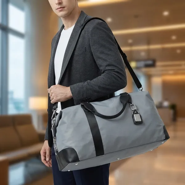 Grey_Oxford_Nylon_Duffel_Bag_For_Daily_Work_Office_Use