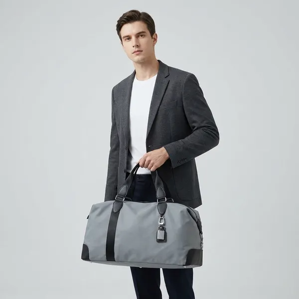Grey_Oxford_Nylon_Duffel_Bag_For_Daily_Work_Office_Use