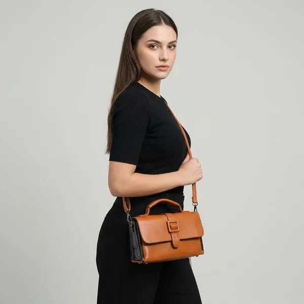 Brown_Faux_Leather_Sling_Bag_For_Daily_Office_Work_Use