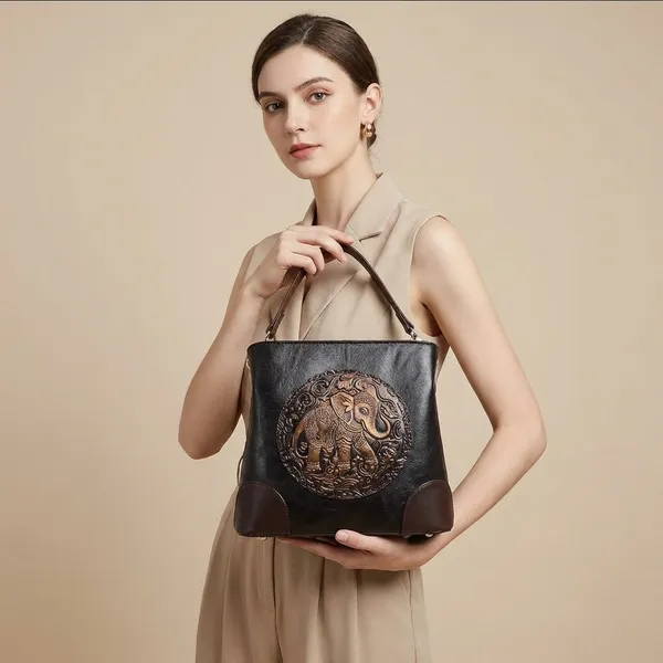 Black_Canvas_Pu_Leather_Bucket_Bag_For_Women