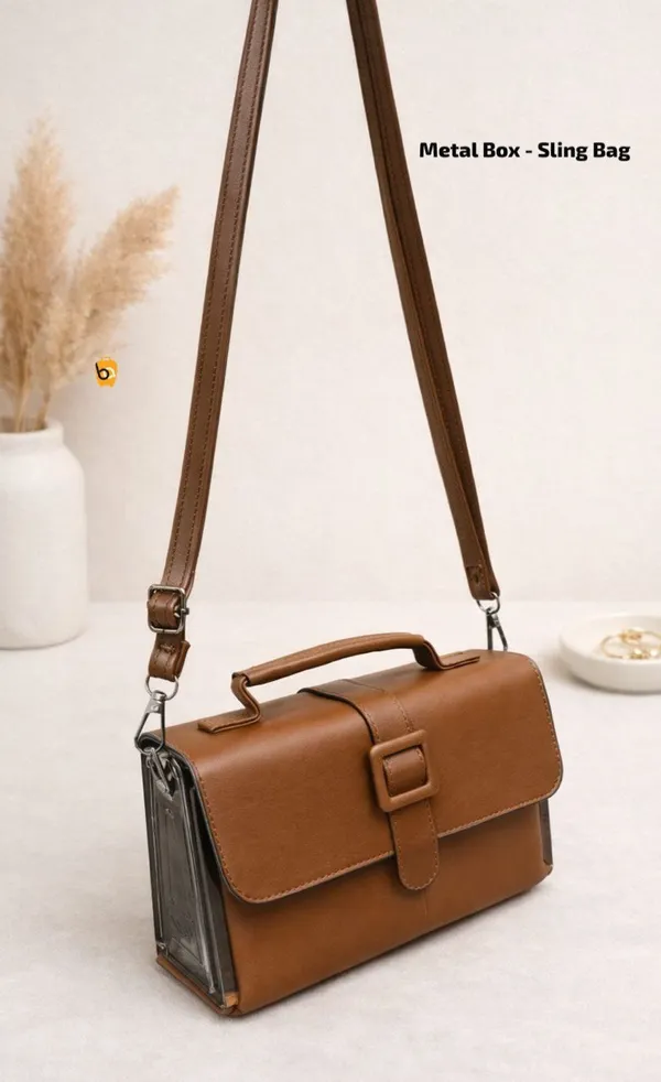 Brown_Faux_Leather_Sling_Bag_For_Daily_Work_Office_Use