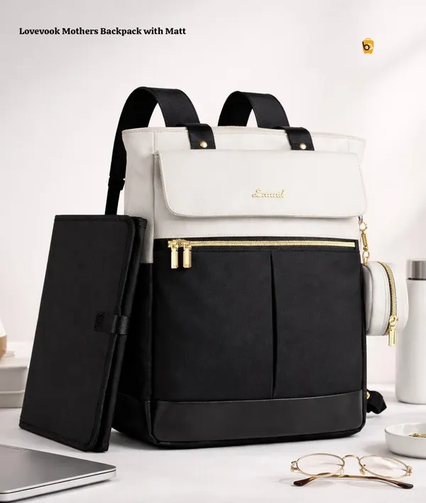 Black_And_White_Oxford_Poly_Canvas_Material_Backpack_For_Daily_Office_Work_Use