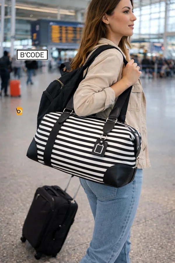 Black_And_White_Oxford_Nylon_Duffel_Bag_For_Daily_Office_Work_Use