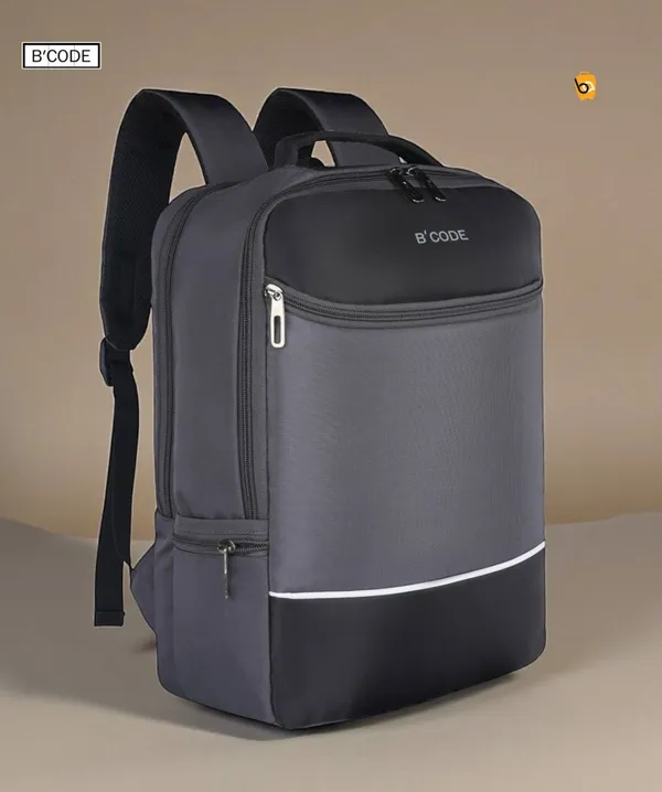 Grey_Cordura_With_Double_Compartment_Backpack_For_Daily_Office_Work_Use