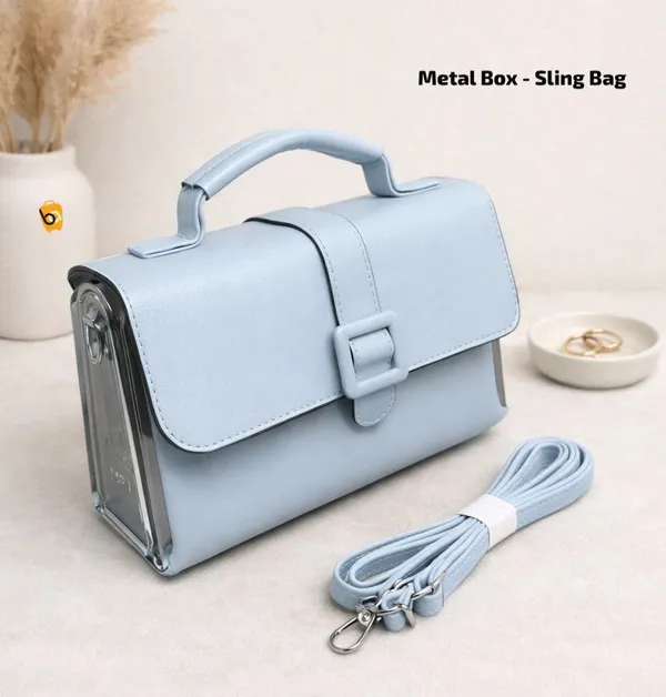 Light_Blue_Faux_Leather_Sling_Bag_For_Daily_Work_Office_Use