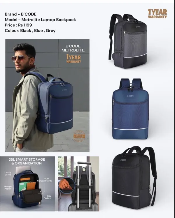 Blue_Cordura_With_Double_Compartment_Backpack_For_Daily_Office_Work_Use