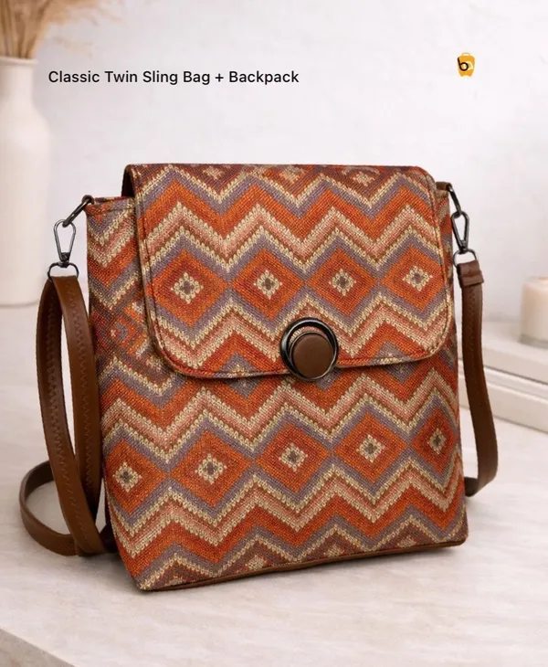 Multicolor_Soft_Jute_Canvas_With_Pu_Leather_Sling_Bag_With_Backpack_For_Daily_Office_Work_Use