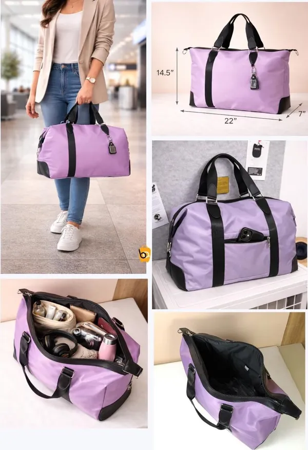 Pink_Oxford_Nylon_Duffel_Bag_For_Daily_Office_Work_Use