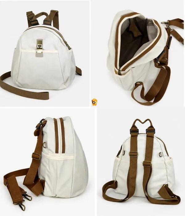 White_And_Brown_Canvas_Poly_Soft_Backpack_For_Unisex