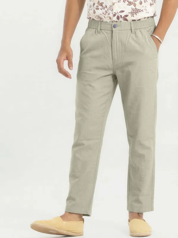 Mens_Sage_Green_Elasticated_Waist_Chino_Trousers