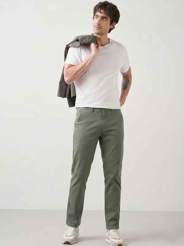 PISTA_Solid_Slim_Fit_4WAY_STRETCH_Trousers_for_Men